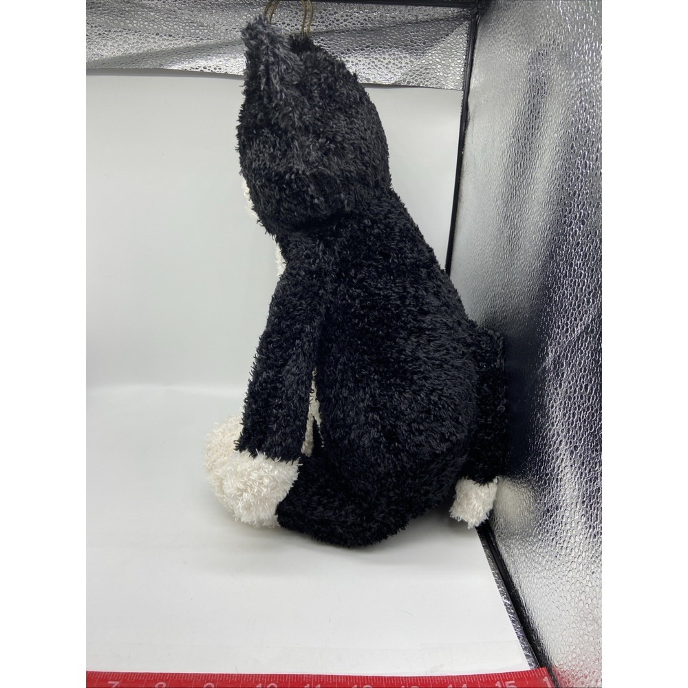 Tuxedo Cat Plush Stuffed Animal Black White Shaggy Fur Paw Prints 15 Inch - Picture 4 of 9